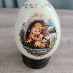 M.J Hummel Porcelain Egg Collection "Unbrella Boy"